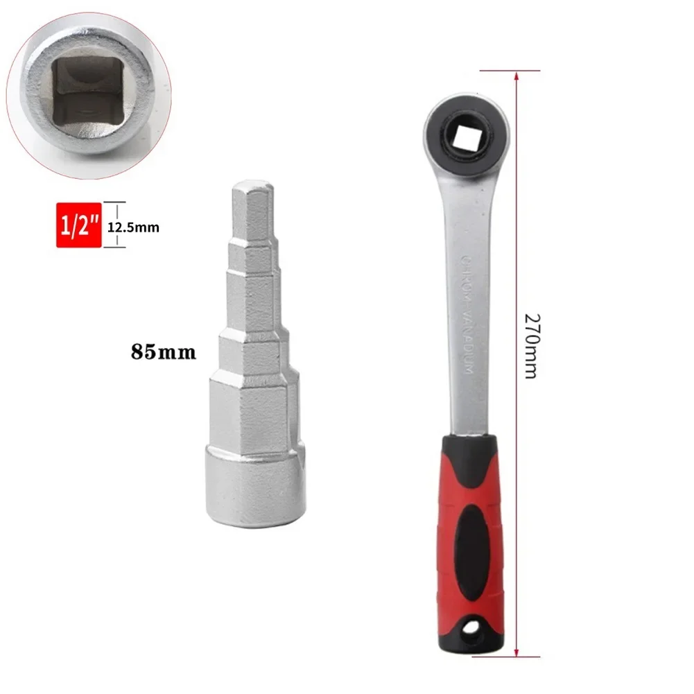 2Pcs Ratchet Handle Stepped Spanner Nipples Connector Carbon Steel Stepped Wrench 10-21mm For Valve Repairing Wrench Hand Tools