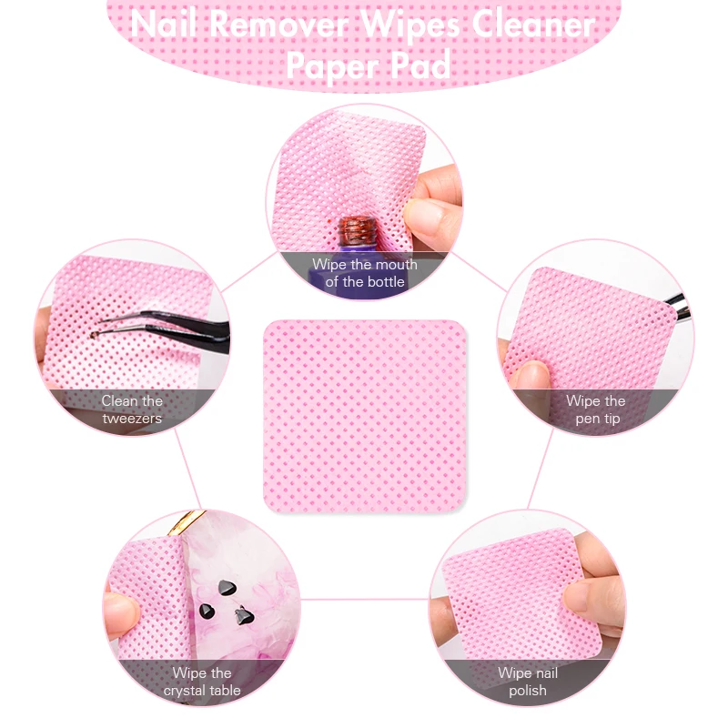 Lint Free Almofadas de Algodão Unha Polonês Removedor Toalhetes, Nail Art Toalhetes De Limpeza, Dicas, Gel UV Polonês Remoção Pad, Toalhetes De Papel