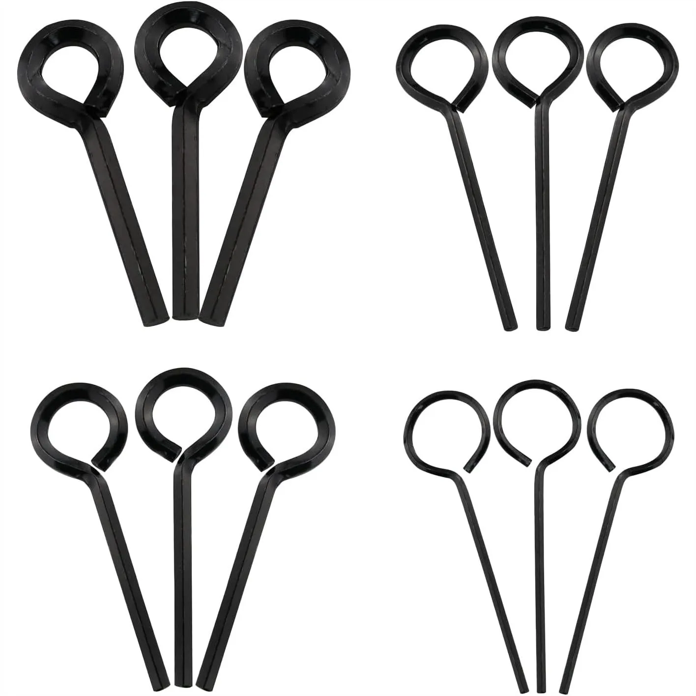 

12 PCS Black Standard Hex Dogging Key Set with Full Loop for Push Bar Panic Exit Device