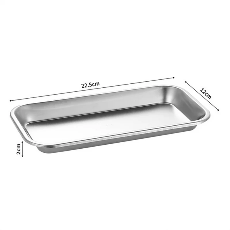1/2/5pcs Stainless Steel Kitchen Tray Storage Tray Dental Medical Tool Nail Tattoo Dental Medical Tray Dish Jewelry Storage