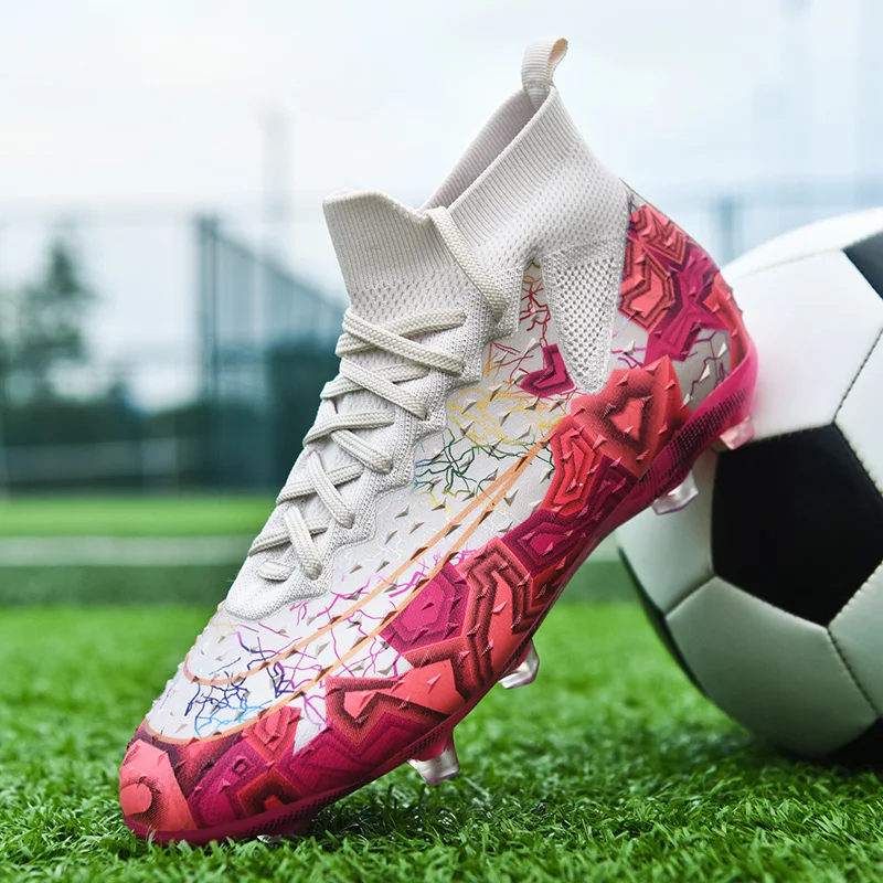 FG/TF Original Men Football Boot Turf Training Futsal Hall Soccer Shoes Outdoor Children Protecting Ankle Boot for Kids Sneaker