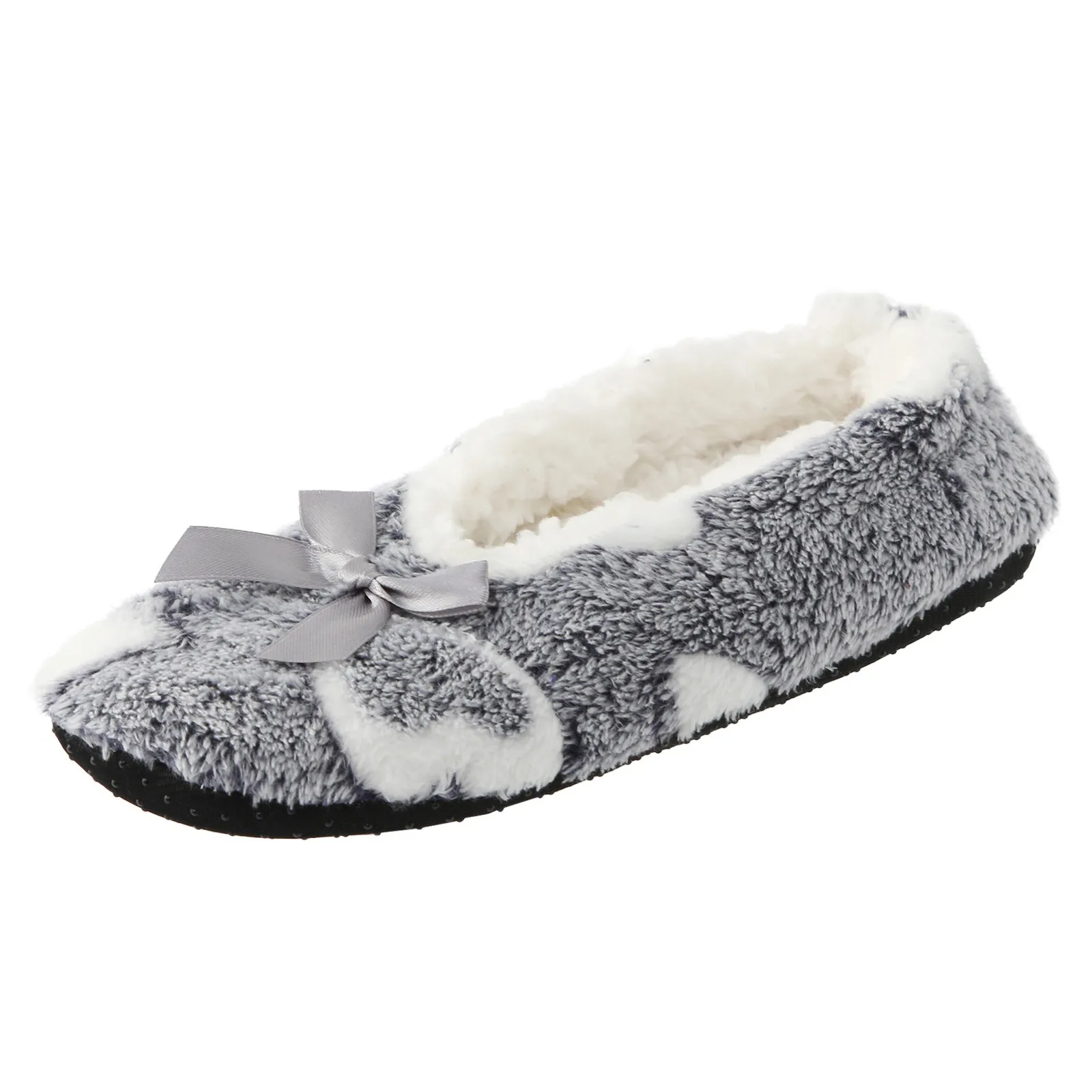 Fuzzy Female Slippers Women Winter Fur Cotton Warm Plush Non Slip Cover Heel Flats Print Indoor Soft Fluffy Lazy House Shoes