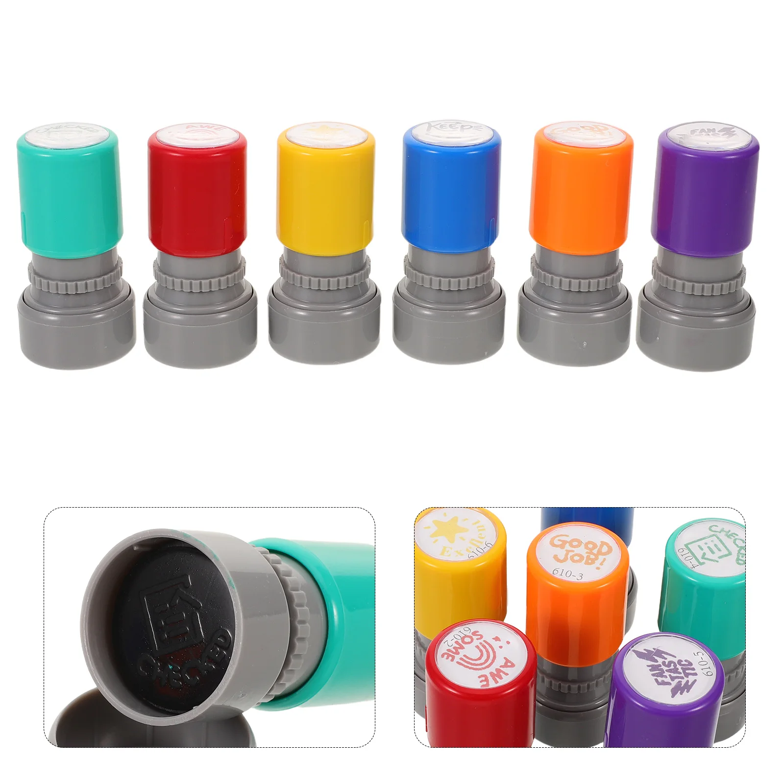 

6 Pcs Kids Stamps Children's Education Seal Reward Encouragement Stickers Teacher for Classroom Grading Teachers Junior High