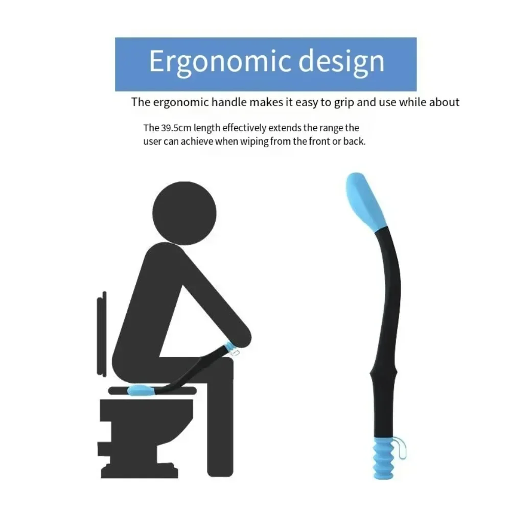 1 PC Silicone Non-bending Toilet Cleaner for The Elderly Pregnant Women Disabled and Obese Toilet Auxiliary Cleaning and Nursing