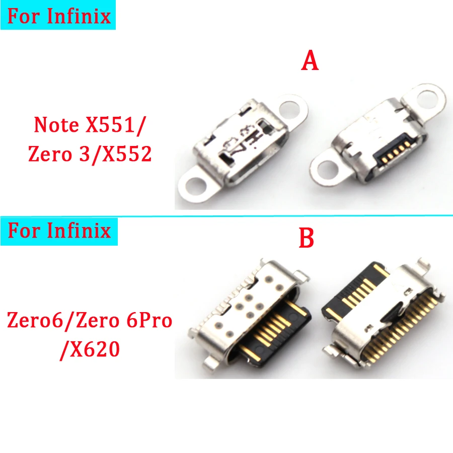 2-10Pcs USB Charger Charging Dock Connector Port Plug Type C Jack For Infinix Note X551 Zero 3 6 Zero6 Pro 6Pro X552 Zero3 X620