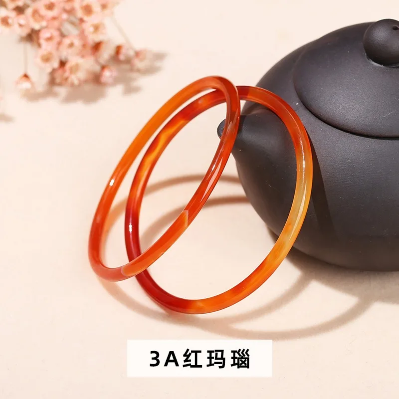 

Natural Carnelian Hand-carved Thin Round Bracelet Fashion Boutique Jewelry Men and Women Red Agate Bracelet Gift