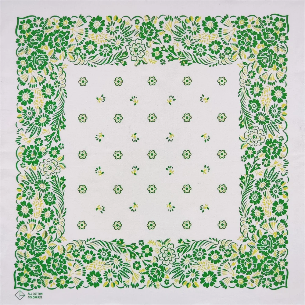 Clover Print Hip Hop Cotton Square Bandana Scarf Cashew Riding Headband Paisley Gifts For Men Unisex High Quality 55cm image 2