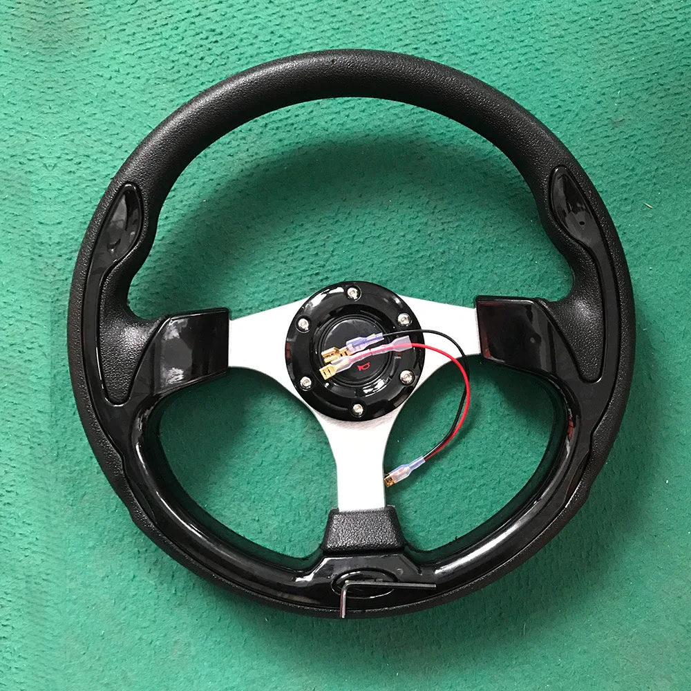 Racing Drift Flat Steering Wheel 330mm 13Inch Suede Leather Black Stitching Steering Wheel Fit Car and Simulation Racing PC Game