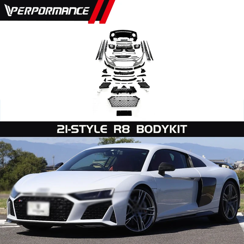 R8 13-17y Upgrade To 21y-Style Bodykit Front Bumper Rear Bumper Side Skirts Grille Carbon Fiber Material