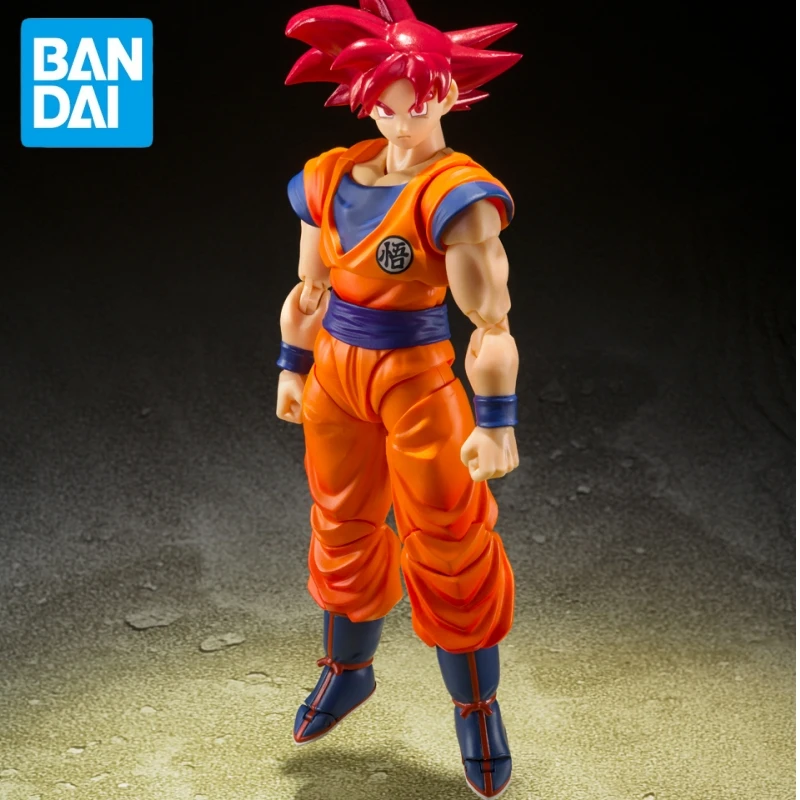 

In Stock Bandai S.H.Figuarts Dragon Ball Z Son Goku Super Saiyan God Red Hair Anime Figure Toys Pvc Action Movable Model Gift