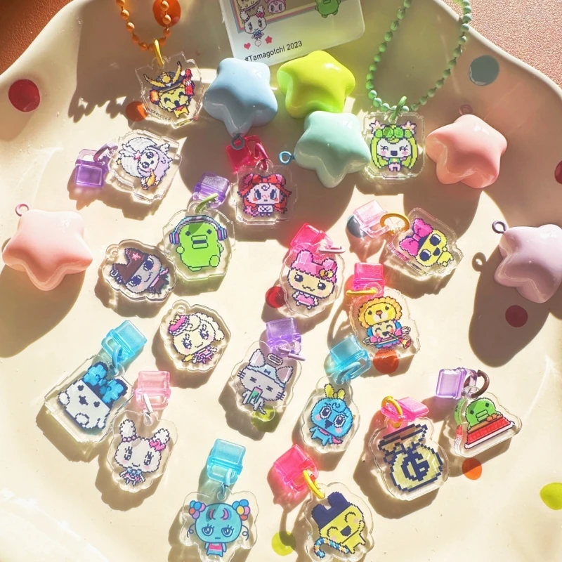 متوفر في المخزون نمط Tamagotchi Uni لـ الغبار التوصيل ورقة أكريليك قلادة صغيرة سلسلة هواتف المفاتيح 4u Pix يلتقي محيط أنيمي