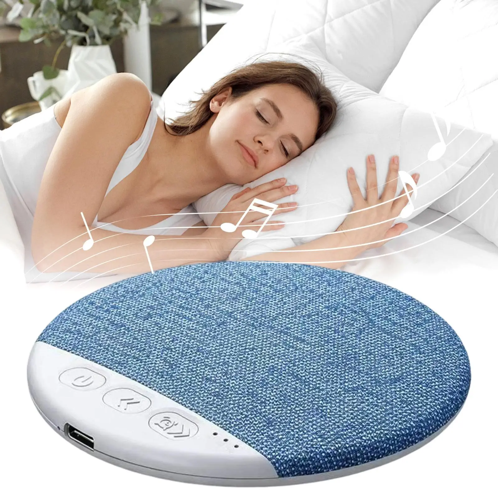 Under Pillow Speaker Bluetooth Wireless Stereo Sound Machine Improve Sleep White Noise Speaker Music Player Timed Shutdown