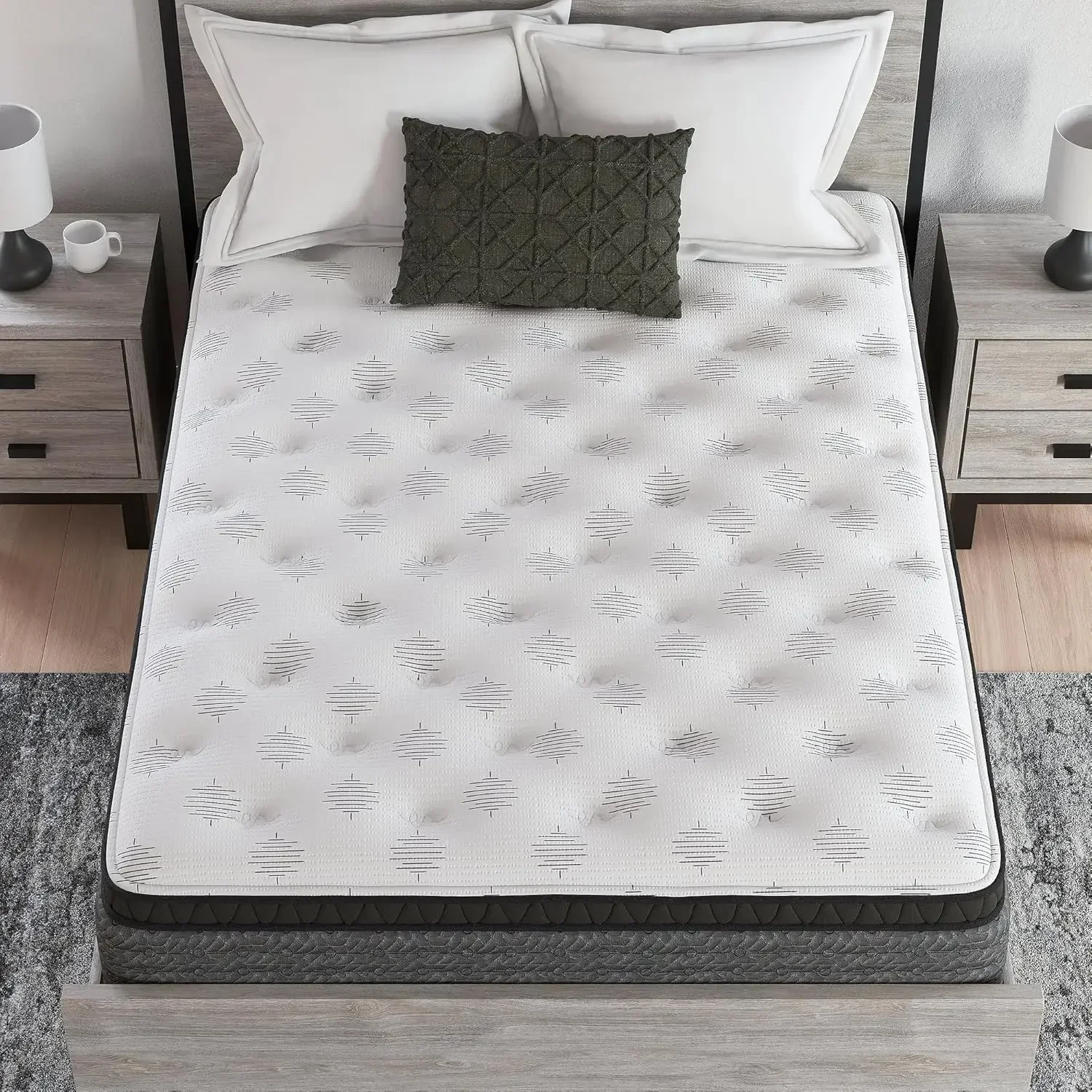 California King Size Ultra Luxury 16 Inch Hyper Cool Euro Top Hybrid Mattress with Cooling Gel Memory Foam