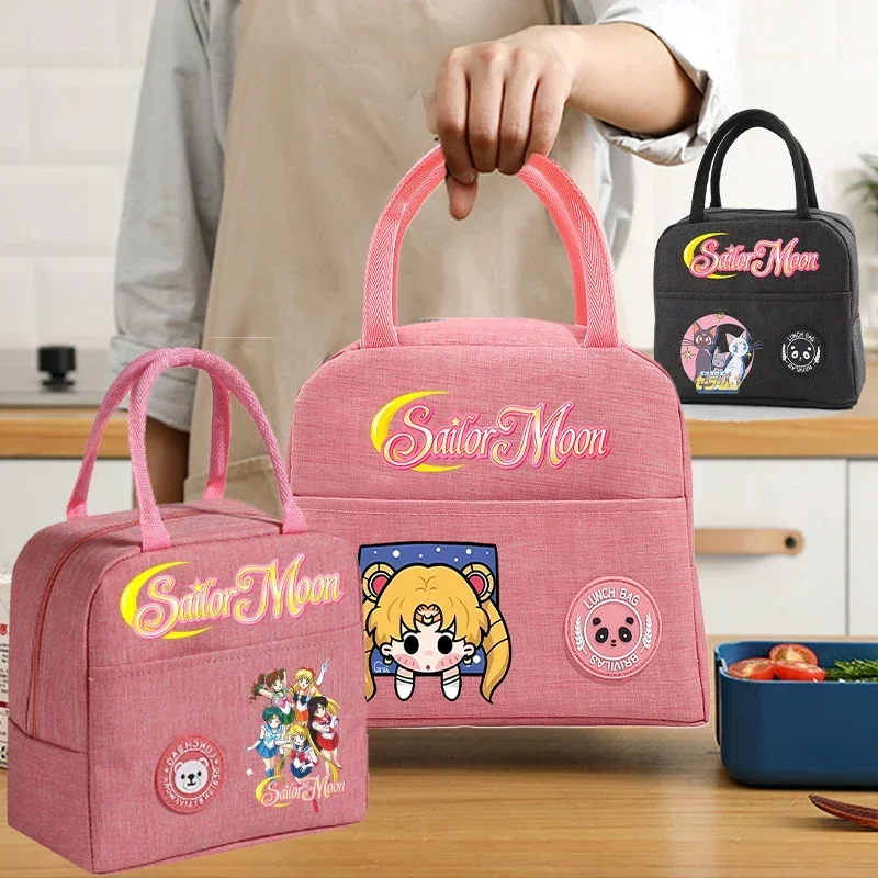 Sailor Moon Lunch Bag Girl Boy Anime Portable Children Meal Bag Trip Lunch Picnic Dinner Cooler Warm Food Meal Bag Birthday Gift