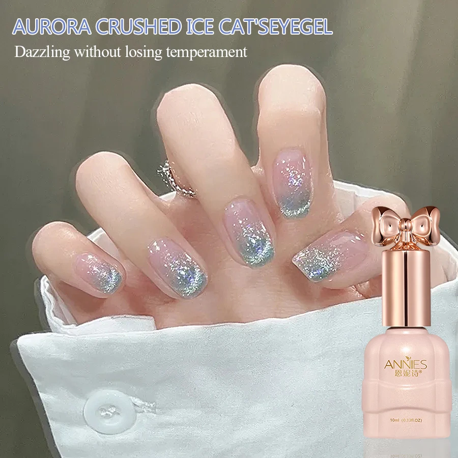 Vernis à ongles Gel magnétique réfléchissant chat de glace cassé, brillant, Semi-Permanent, à tremper, UV, pour Nail Art, DIY, pour filles, 10ml