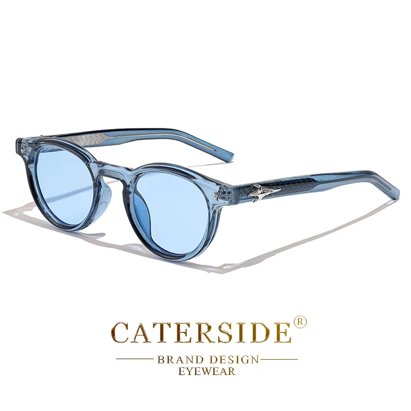 CATERSIDE Retro Runde Kleine Sonnenbrille für Herren Vintage Punk Markendesign Luxus-Sonnenbrillen Damen Reise-Party-Brillen Geschenke – Detail 9