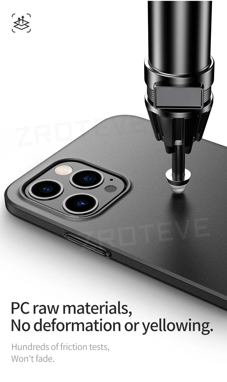 Handyhüllen für iPhone 18 Pro Max 17 17e Air 16 16e 15 14 Plus 13 Mini Hülle ZROTEVE Luxuriöse Ultradünne Matte Hartschale aus Kunststoff – Detail 16