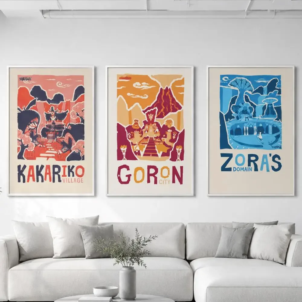 Game B-Breath of The Wild Poster Vintage Aesthetic Wall Art Poster Nordic Canvas PrintDecor for Living Room Bedroom