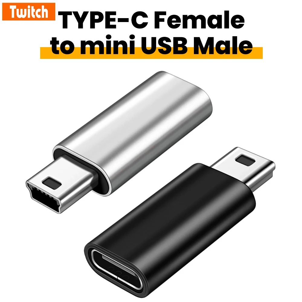 Type C To Mini USB Adapter USB C Female To Mini USB Male Connector For Phone PSP GPS Camera MP3 Data Transfer USB 2.0 to Type C