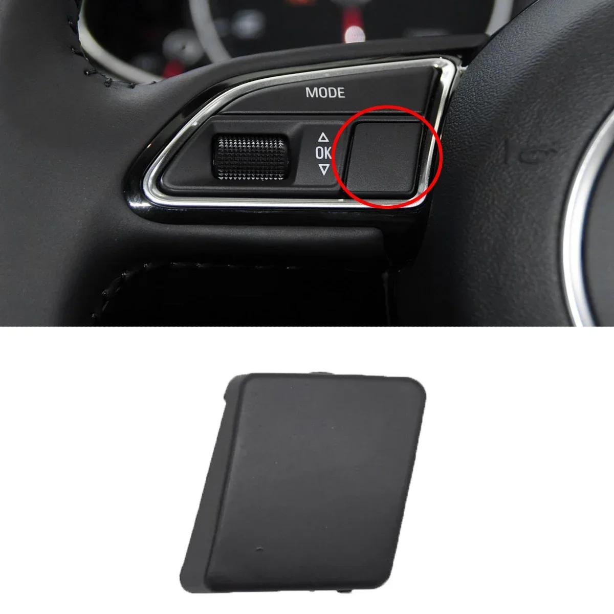 

New Multifunction Steering Wheel Switch Button Cover Fake Cap Trim For Audi A4 B8 S4 Avant A5 Coupe S5 RS5 8T Sportback Q5 Q7