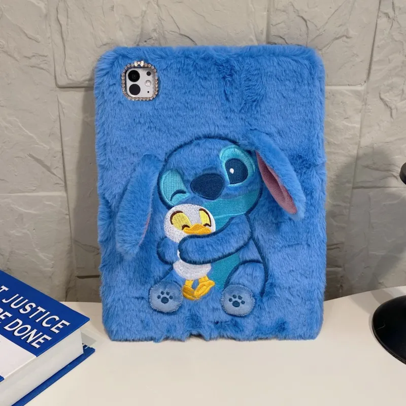 

Stitch Plush with Pencil Holder Fluffy Tablet Case for Samsung S7/S8/S9/S10Plus 12.4 S10FEPlus 13.1 S8/S9/S10Ultra 14.6 Cover