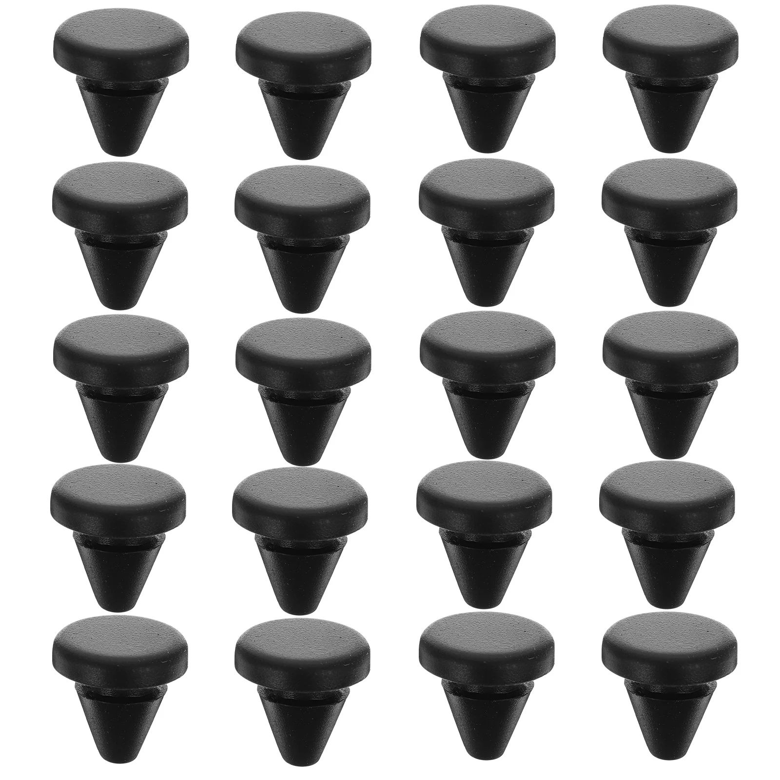 

20 Pcs Shock-absorbing Bumpers Silicone Sealing Plug Test Protectors Conical Black Rubber Tapered End Cap Protective Cover Bar