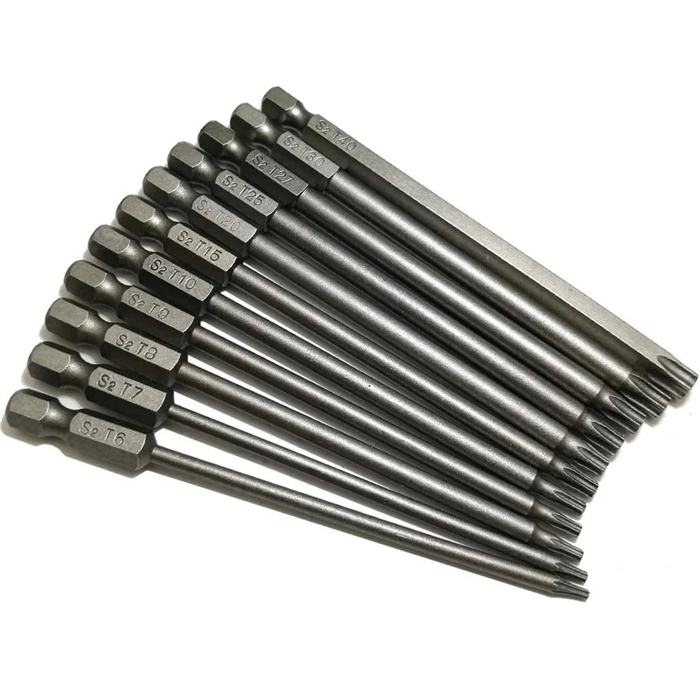 11-teiliges Torx-Sicherheits-Bit-Set aus S2-Stahl, magnetisches Sicherheits-Schraubendreher-Set, 50/100 mm Stern-Schraubendreher-Set für Shark Vacuum T6-T40 – Detail 6
