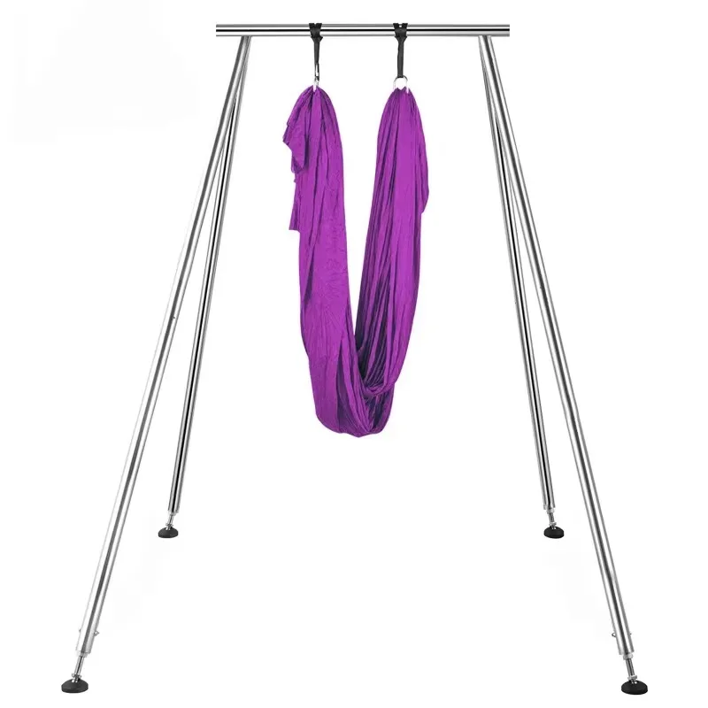 Aerial Silks with Stand Yoga Swing Set Portable Trapeze Hammock Kit Aerial Sling Inversion Equipment for Home