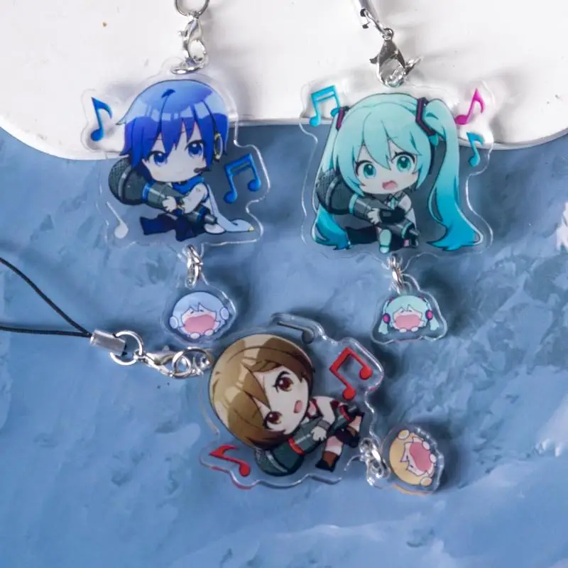 Hatsune Miku Chaveiro para o Telefone Móvel, Pingente Bonito, Periférico Dos Desenhos Animados, Kawaii Japonês, Kaito, Rin Len, Animação, Presente de Aniversário