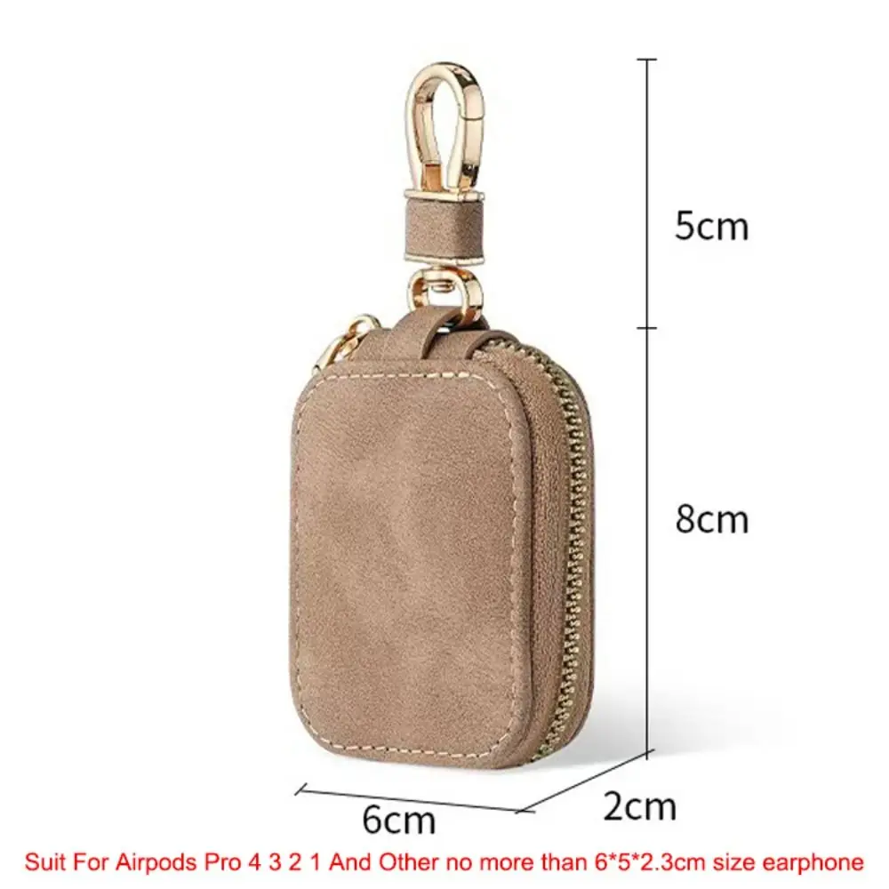 

Anti Lost Leather Earphone Cover Zipper PU Leather Classical Protective Case Portable Shockproof Earphone Storage Bag