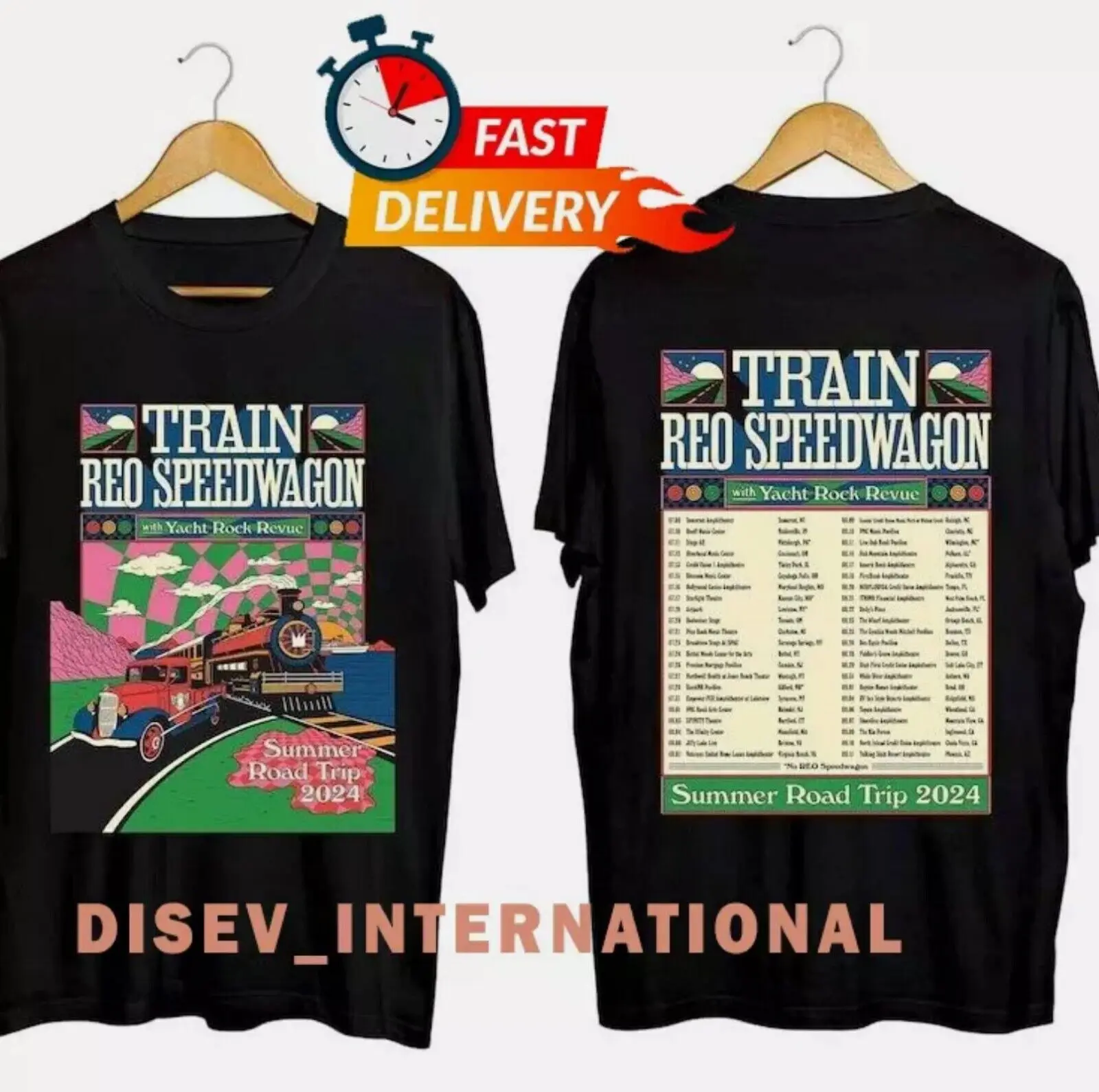 Train and Reo Speedwagon The Summer Road Trip 2024 T-Shirt S-5XL