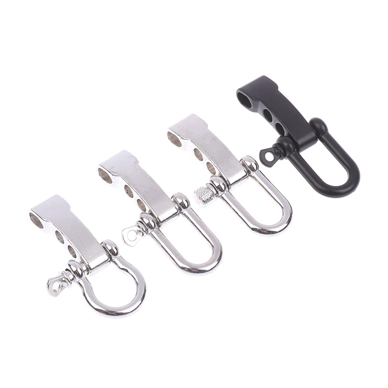 1Pc Umbrella Rope Bracelet Buckle Outdoor Adjustable Metal Bow Anchor Clasp D Shackle Clip Side Release Wrist Strap U Shackles