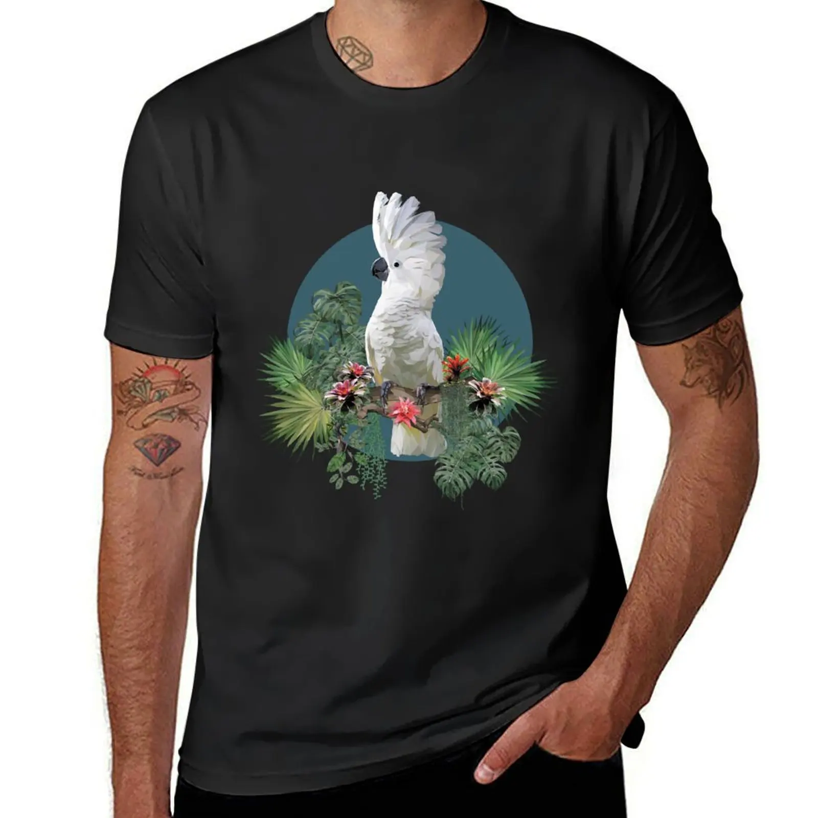 

Aestethic Geometric Umbrella Cockatoo T-Shirt topping korean fashion t shirts for men graphic