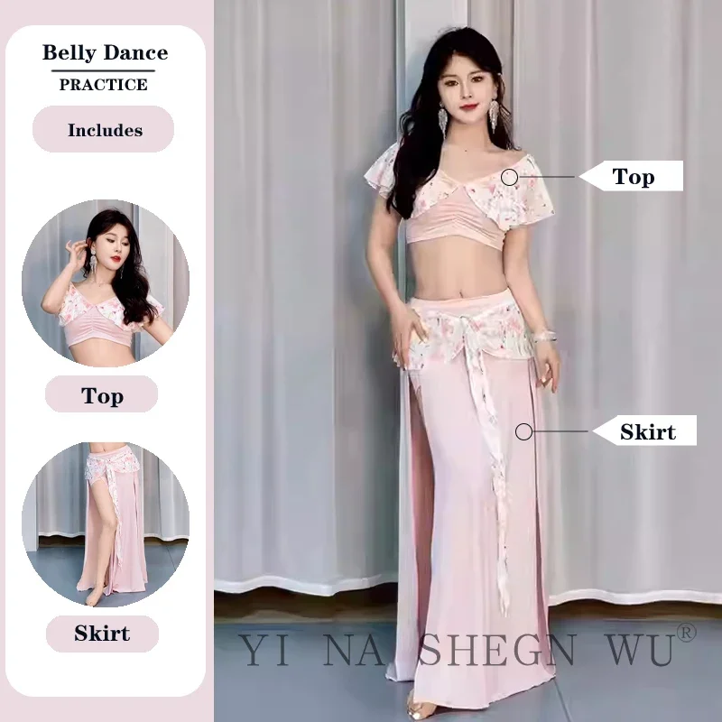 

Одежда для танца живота, женский костюм для восточного танца, женский сценический наряд, костюм с юбкой, тренировочная одежда, костюм для танца живота