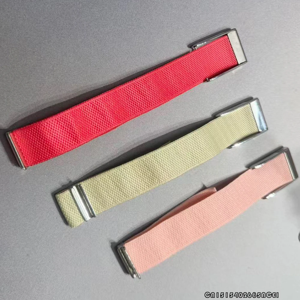 

Bright Silver U-Shaped Metal Frame Elastic Nylon Strap Compatible with WHOOP 5.0 PEAK/LIFE Smart Watch Accessories