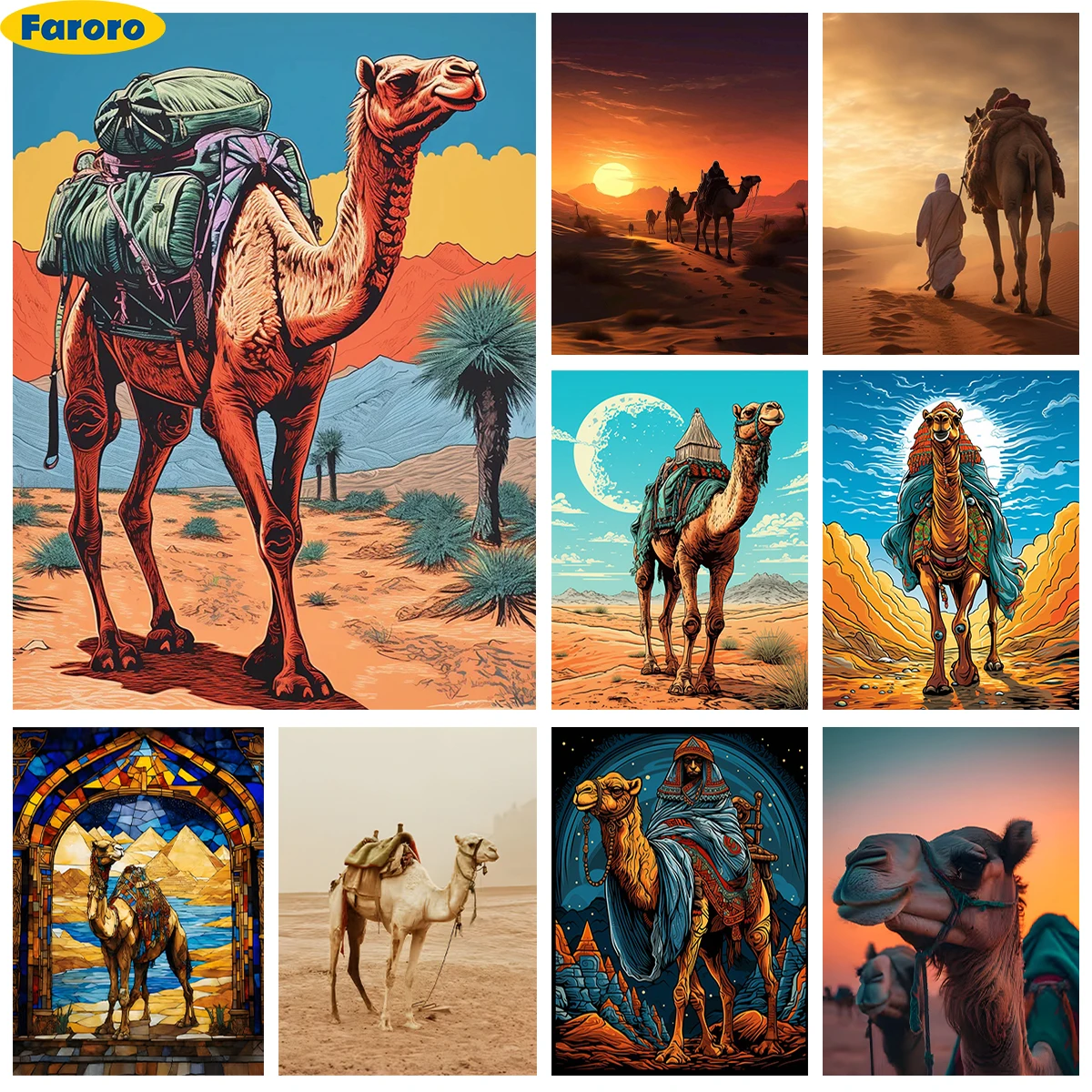 

Desert Camel 5D Diamond Art Painting Cartoon Camel Diy Diamond Embroidery Cross Stitch Living Room Bedroom Wall Decor Hand Gift