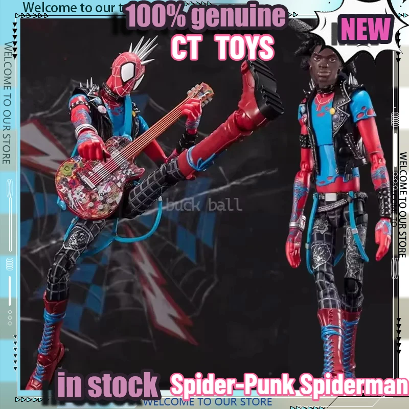 

CT Toys Spiderman Spider-Punk Action Figure Hobie Brown Spider-Man: Across the Spider-Verse 2 Movable Model Toy Kids Gifts