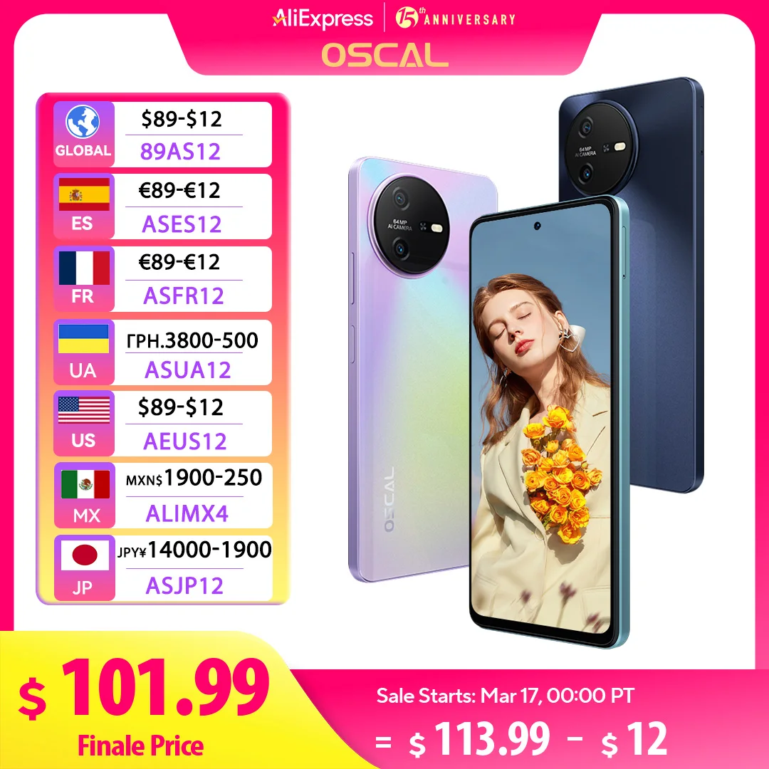 [World Premiere] OSCAL TIGER 12 Smartphone Android13 Helio G99 6.78'' 120Hz 2.4K Display Cell Phone 24GB 256GB 64MP Mobile Phone