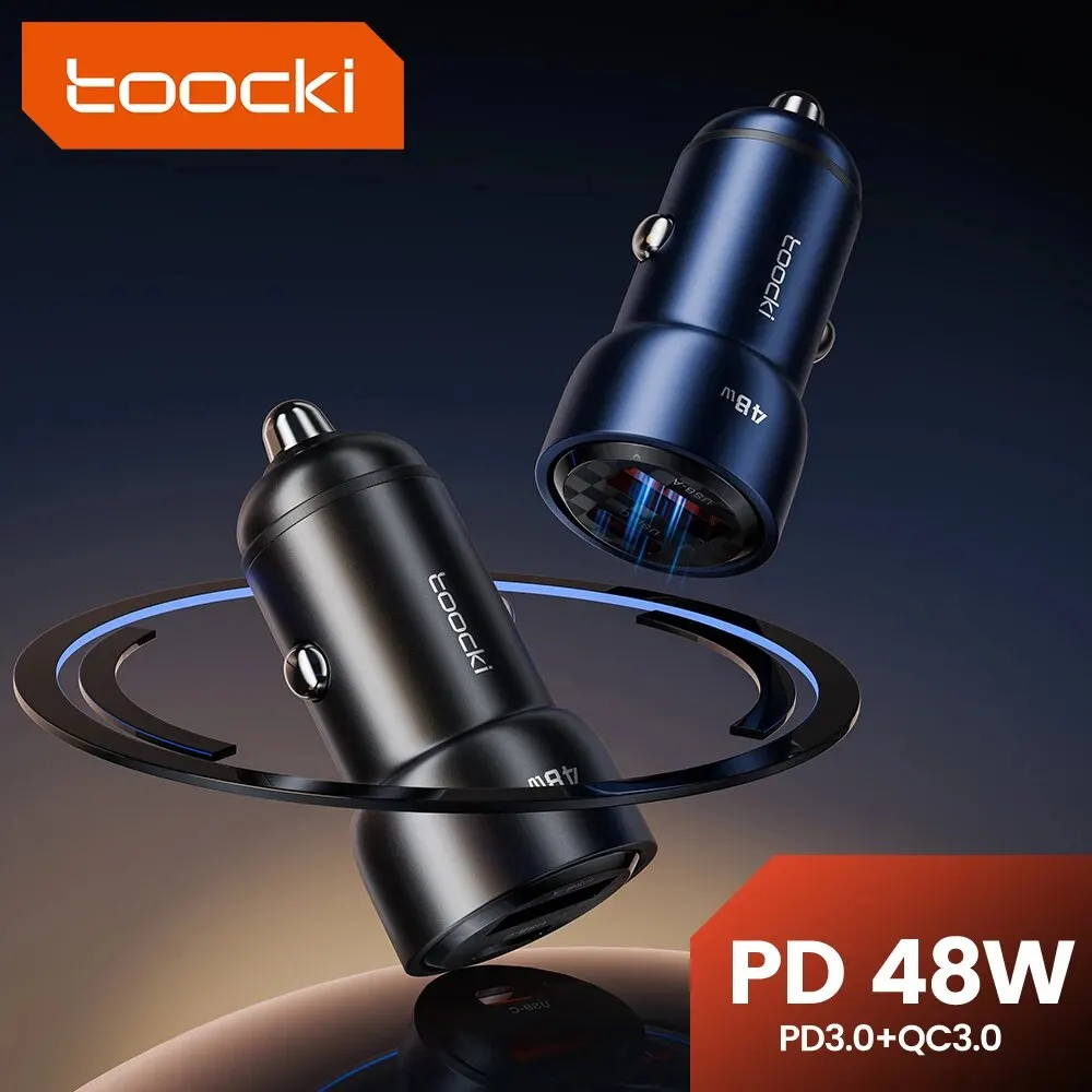 Toocki 48W USB Car Charger PD QC3.0 Fast Charging Type C Car Phone Charger For iPhone 15 14 Pro Max Xiaomi13 Samsung Galaxy S24