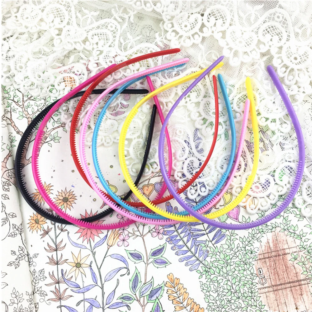 

25 Pcs Color Hair Hoop Simple Headdress Plastic Band Toothed Simple Headdress Accessories Women Kids Party Gifts