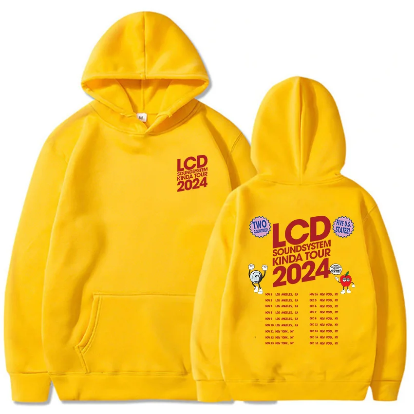 LCD Soundsystem Electronic Rock Band Hoodies 2024 Tour Graphic Printing Sweatshirts Women Clothing Gothic Heavy Mental Sudadera