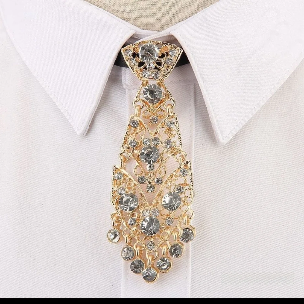 Cravatta speciale con strass regolabile, lunghezza corta, cravatta corta in metallo, cravatte in cristallo brillante, festa del vino
