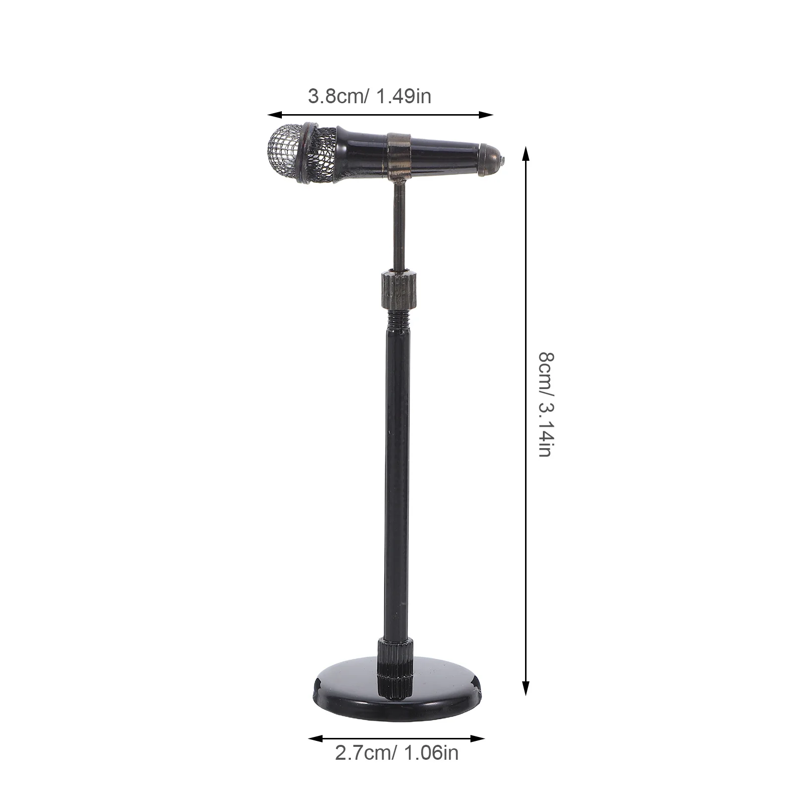 ميكروفون مصغر على الطراز القديم، ميكروفون معدني مقلد لديكور بيت الدمى للأطفال، هدايا حفلات الموسيقى