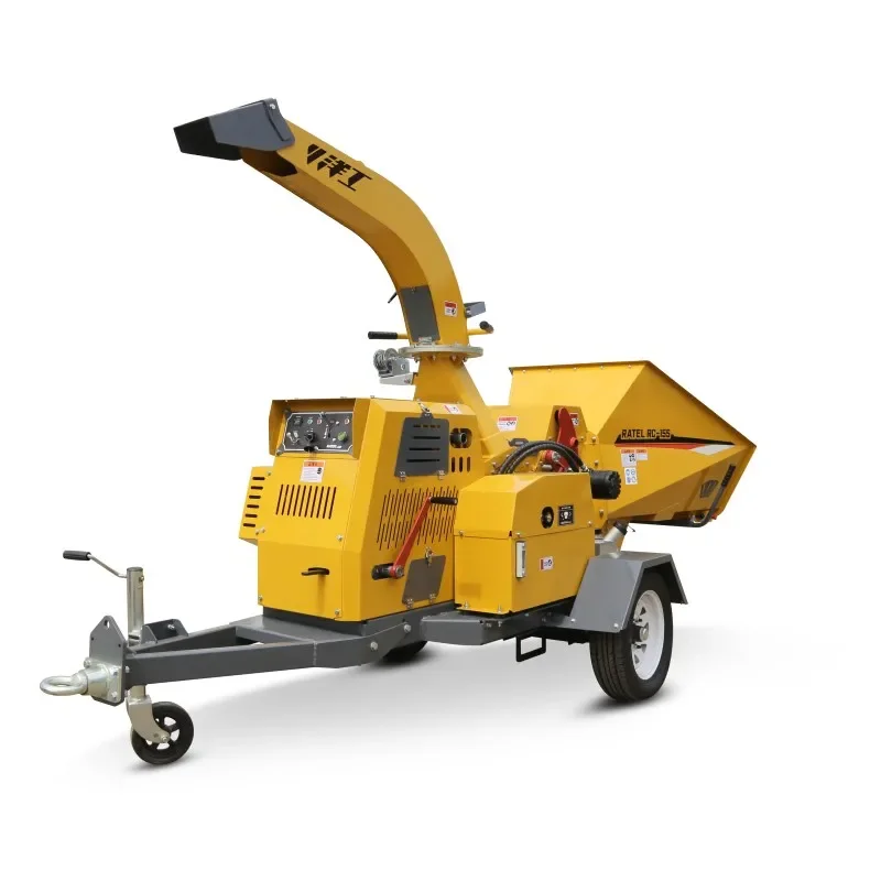 Poderoso motor torre madeira escova Chipper, certificado do CE