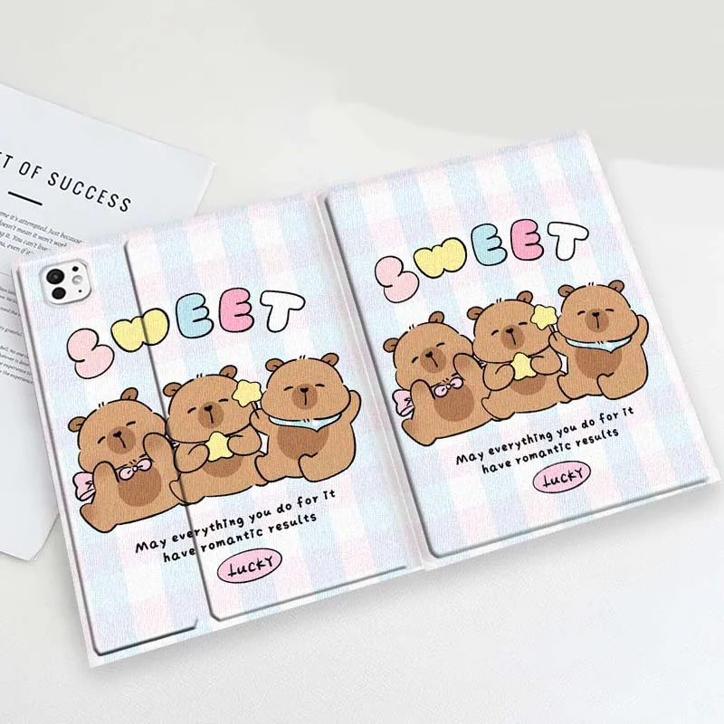 Cartoon Sweet Bear Snacks For iPad Pro Mini Air 1 2 3 4 5 6 7 10 11 th 8 9 gen 11 M4 M5 Foldable Tablet Case Cover
