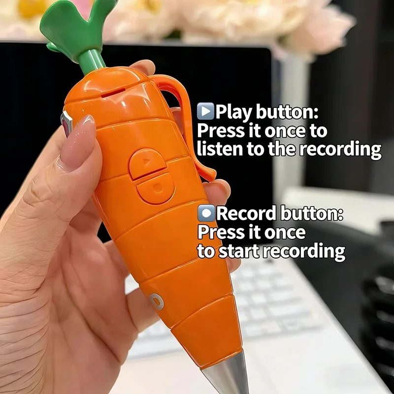 Bolígrafo con grabadora de voz Zootopia Cute Carrot, dispositivo de grabación portátil 2 en 1, perfecto para profesionales, regalo para fanáticos de Zootopia
