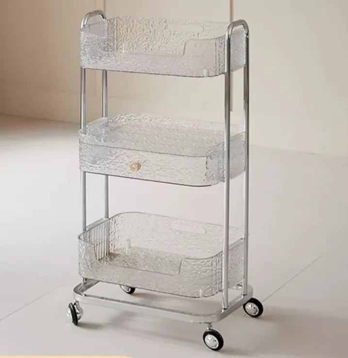 New Arrival Wholesale Luxury Golden Stainless Steel Salon Beauty Cart Rolling Trolley With 4 Wheels
