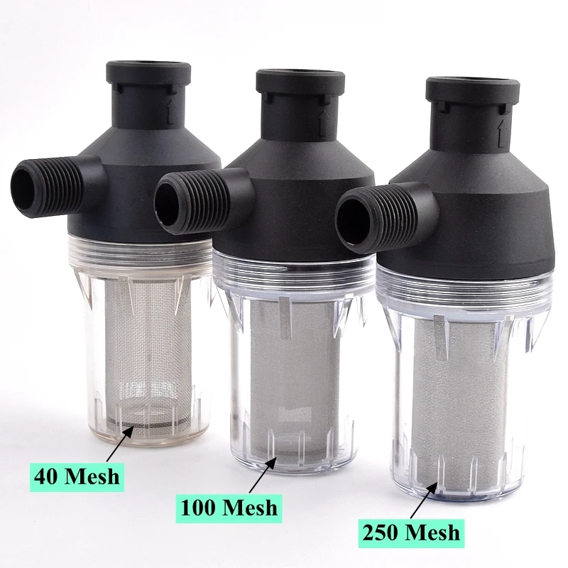 Inline Water Pre Filter 40/100/250Mesh Mesh Prefilter for Water Heater Garden Irrigation Water Sediment Filtration