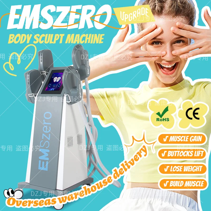 

Upgrade EMSzero Muscle Body Sculpting Slimming Machine with 4 Handle Pelvic Stimulation Pads Optional Salon EMS zero Weight Lose