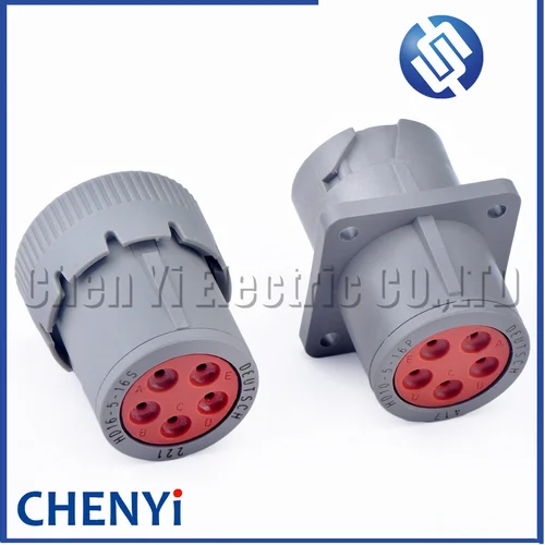 Imagen 2 del producto DEUTSCH gris conector impermeable de 5 pines HD16-5-16S HD10-5-16P HD10 1,5 serie enchufe de diagnóstico ignífugo con pines